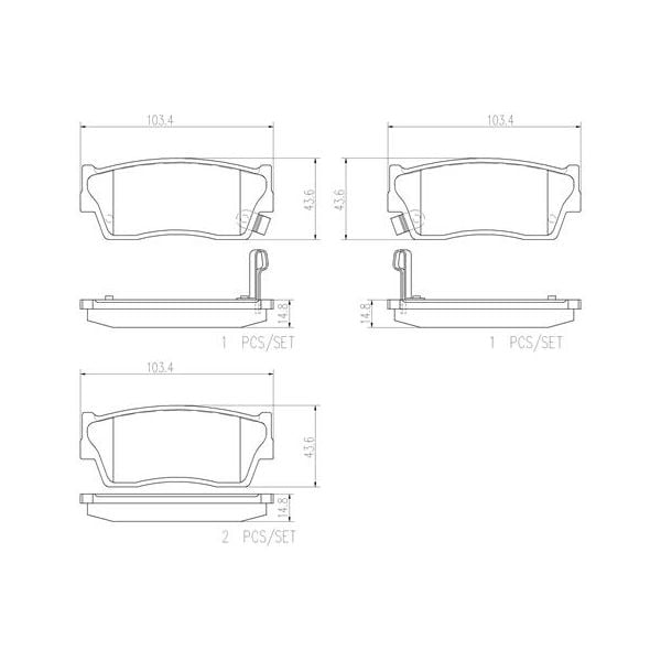 Brembo P79006N NAO Series Premium Ceramic Brake Pad Set Front