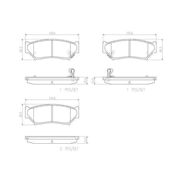 Brembo P79008N NAO Series Premium Ceramic Brake Pad Set Front