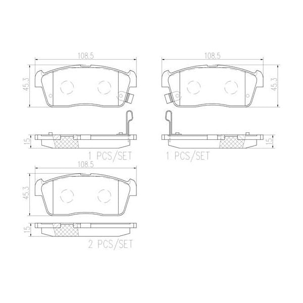 Brembo P79012N NAO Series Premium Ceramic Brake Pad Set Front