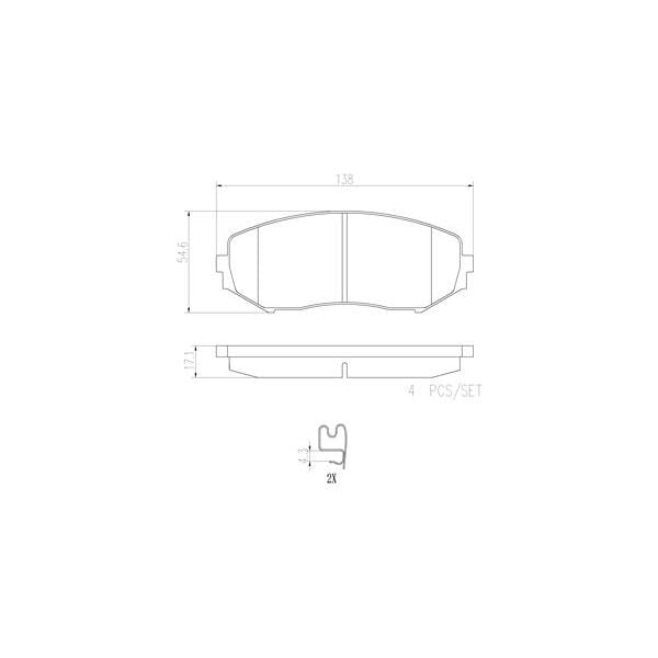 Brembo P79018N NAO Series Premium Ceramic Brake Pad Set Front