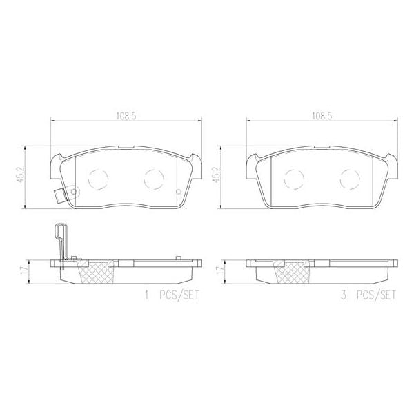Brembo P79020N NAO Series Premium Ceramic Brake Pad Set Front