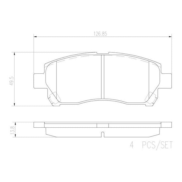 Brembo P79024N NAO Series Premium Ceramic Brake Pad Set Front