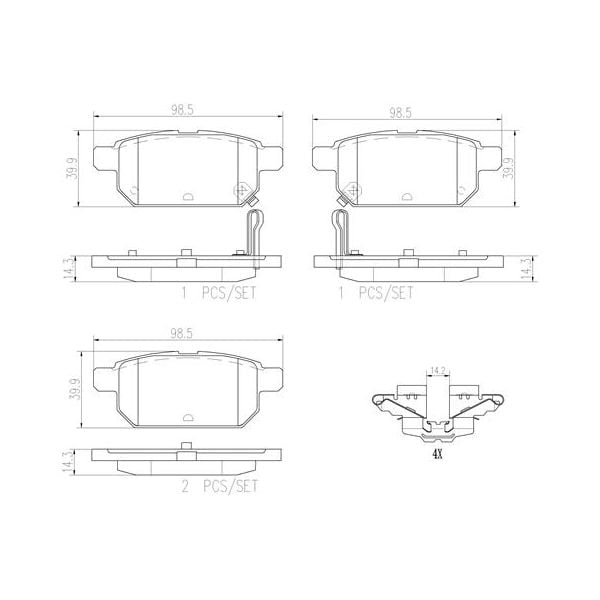 Brembo P79029N NAO Series Premium Ceramic Brake Pad Set