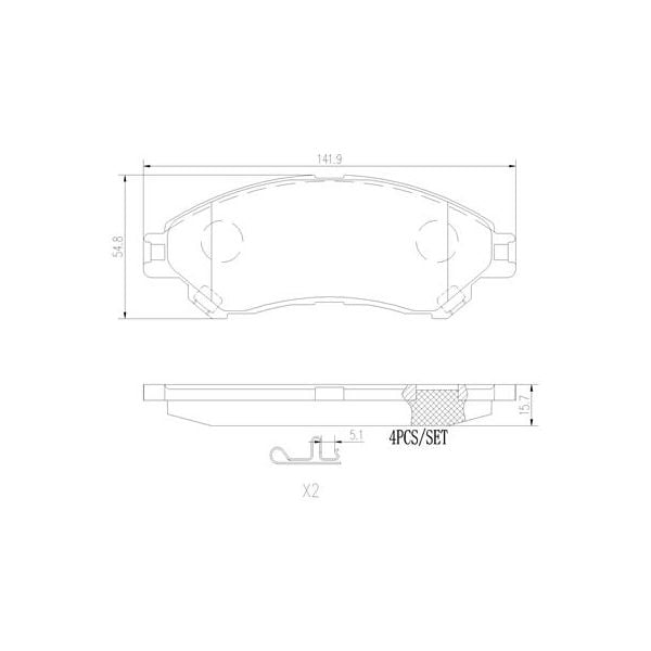 Brembo P79032N NAO Series Premium Ceramic Brake Pad Set Front