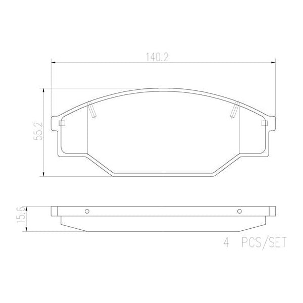 Brembo P83013N NAO Series Premium Ceramic Brake Pad Set Front