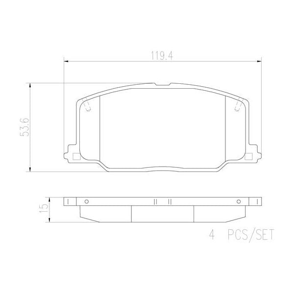 Brembo P83016N NAO Series Premium Ceramic Brake Pad Set Front