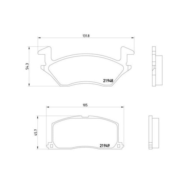 Brembo P83022N NAO Series Premium Ceramic Brake Pad Set Front