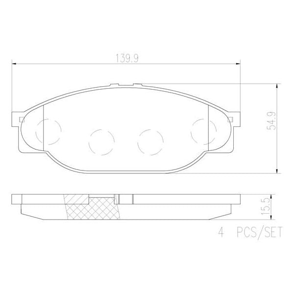 Brembo P83023N NAO Series Premium Ceramic Brake Pad Set Front