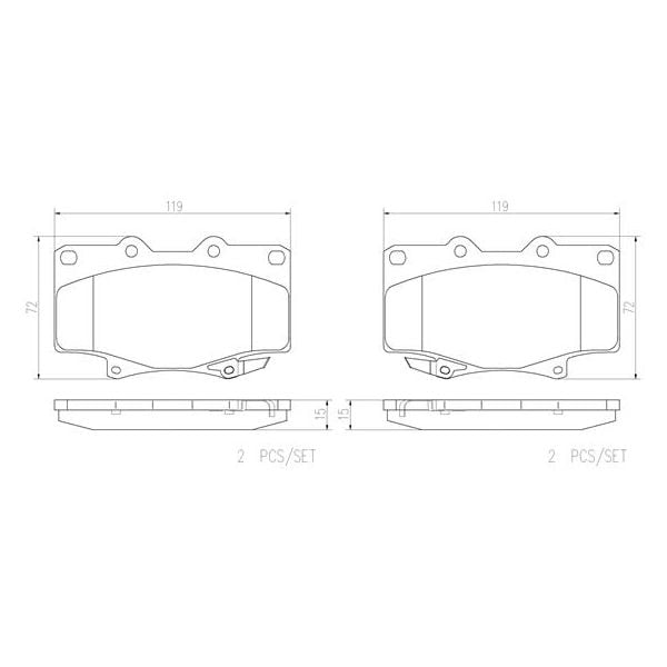 Brembo P83025N NAO Series Premium Ceramic Brake Pad Set Front