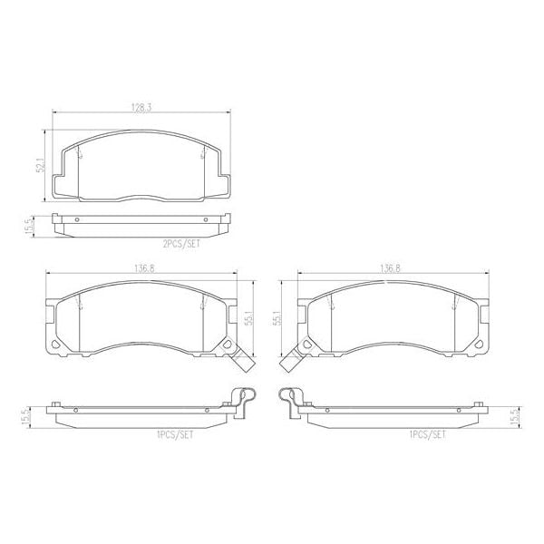 Brembo P83029N NAO Series Premium Ceramic Brake Pad Set Front