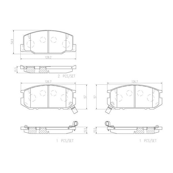 Brembo P83031N NAO Series Premium Ceramic Brake Pad Set Front