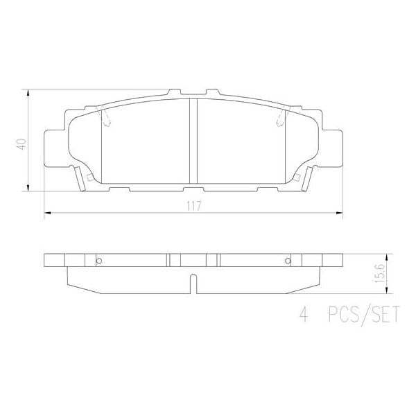 Brembo P83032N NAO Series Premium Ceramic Brake Pad Set Rear
