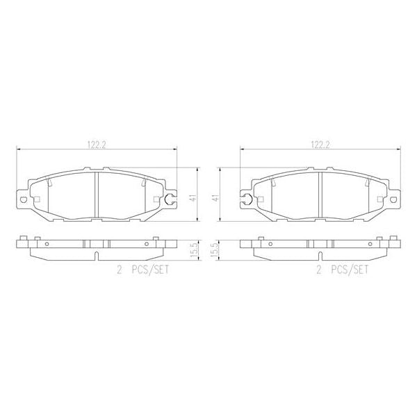 Brembo P83036N NAO Series Premium Ceramic Brake Pad Set Rear