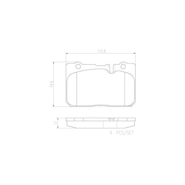 Brembo P83039N NAO Series Premium Ceramic Brake Pad Set Front