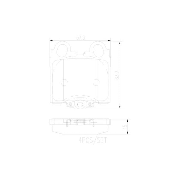 Brembo P83045N NAO Series Premium Ceramic Brake Pad Set Rear