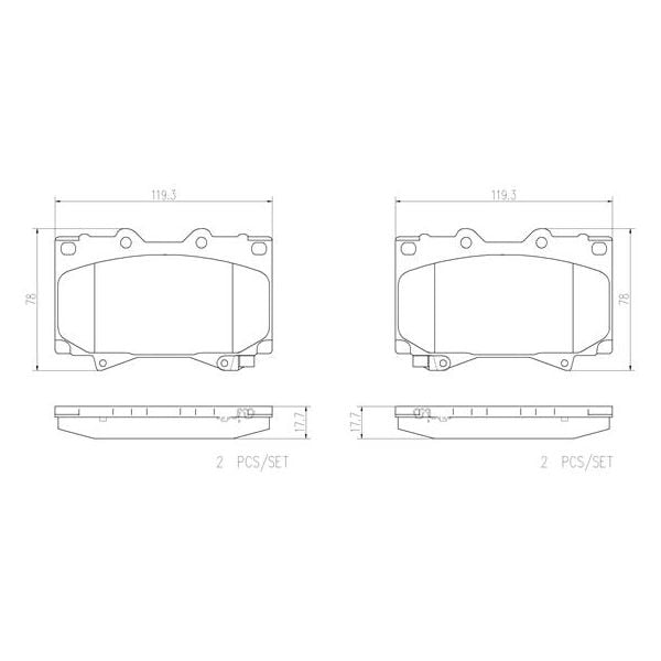 Brembo P83048N NAO Series Premium Ceramic Brake Pad Set Front