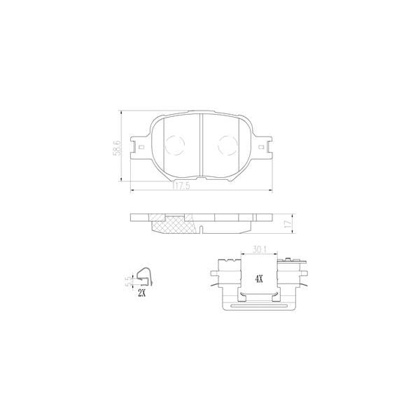 Brembo P83054N NAO Series Premium Ceramic Brake Pad Set Front
