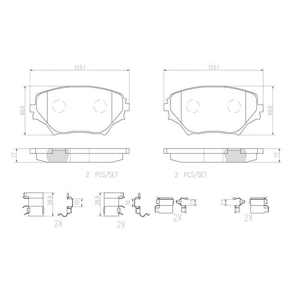 Brembo P83055N NAO Series Premium Ceramic Brake Pad Set Front