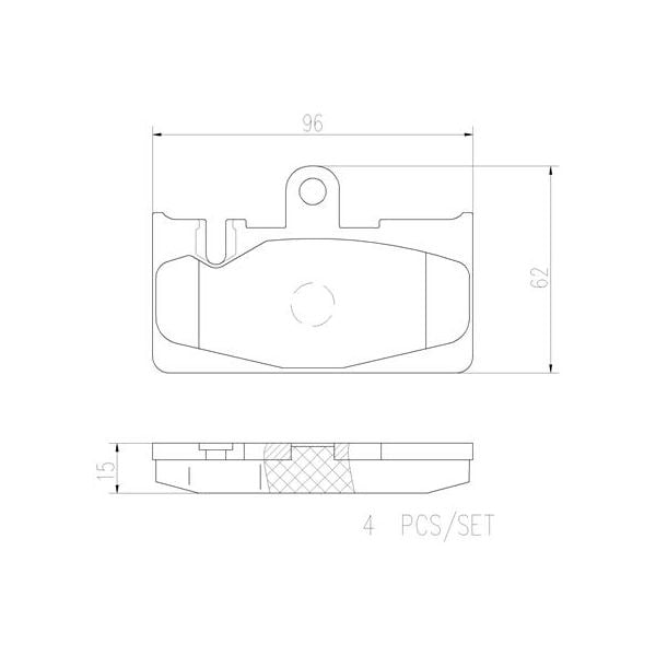 Brembo P83059N NAO Series Premium Ceramic Brake Pad Set Rear
