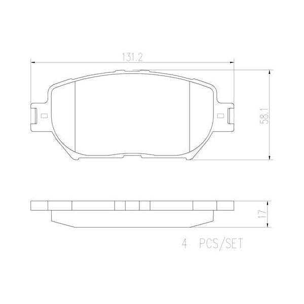 Brembo P83062N NAO Series Premium Ceramic Brake Pad Set Front