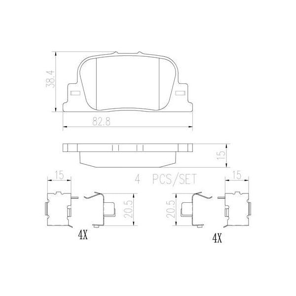Brembo P83063N NAO Series Premium Ceramic Brake Pad Set Rear
