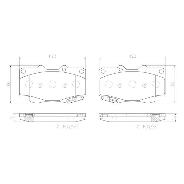 Brembo P83069N NAO Series Premium Ceramic Brake Pad Set Front