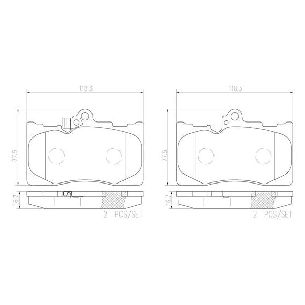 Brembo P83072N NAO Series Premium Ceramic Brake Pad Set Front