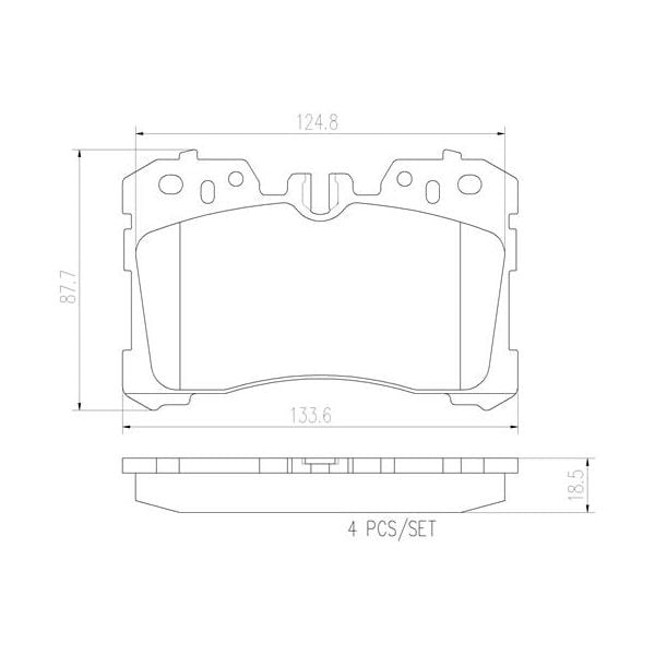 Brembo P83075N NAO Series Premium Ceramic Brake Pad Set Front