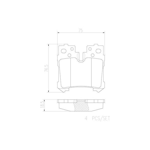 Brembo P83076N NAO Series Premium Ceramic Brake Pad Set Rear