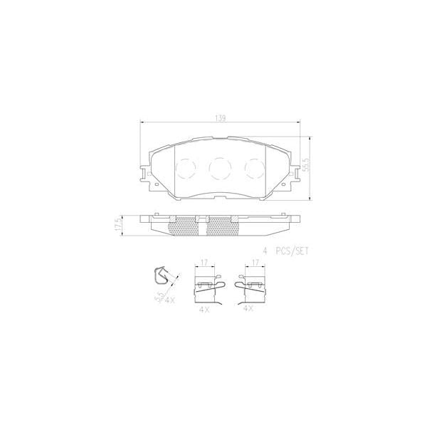 Brembo P83082N NAO Series Premium Ceramic Brake Pad Set Front