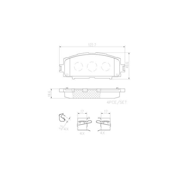 Brembo P83086N NAO Series Premium Ceramic Brake Pad Set Front