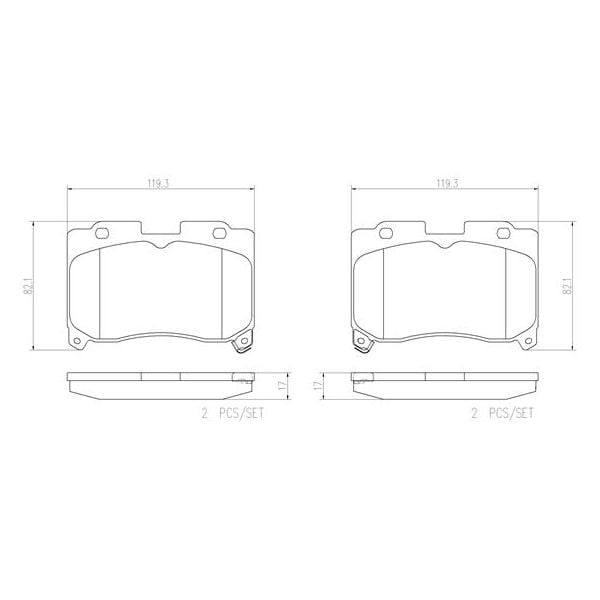 Brembo P83090N NAO Series Premium Ceramic Brake Pad Set Front