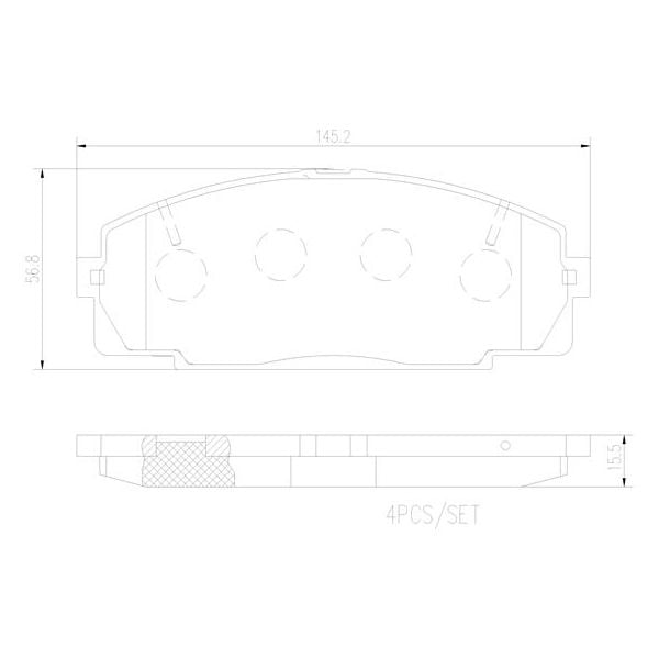 Brembo P83092N NAO Series Premium Ceramic Brake Pad Set Front