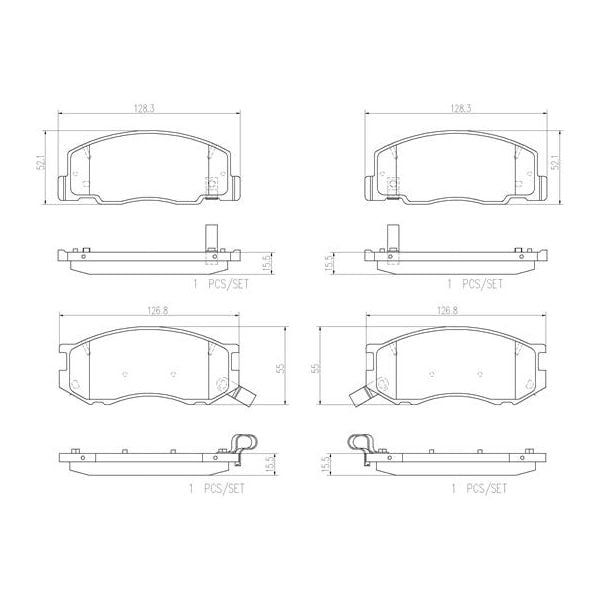 Brembo P83093N NAO Series Premium Ceramic Brake Pad Set Front
