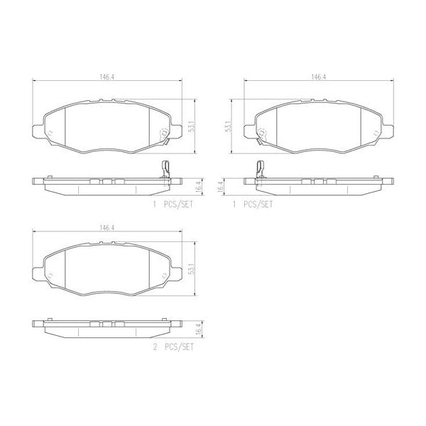 Brembo P83094N NAO Series Premium Ceramic Brake Pad Set Front