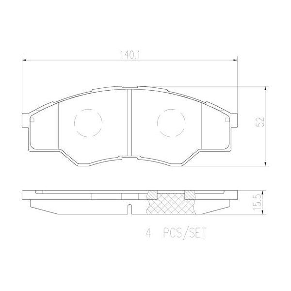 Brembo P83096N NAO Series Premium Ceramic Brake Pad Set Front