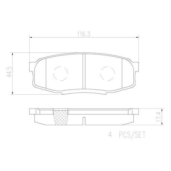 Brembo P83098N NAO Series Premium Ceramic Brake Pad Set Rear