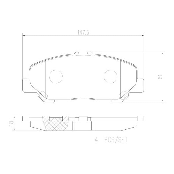 Brembo P83099N NAO Series Premium Ceramic Brake Pad Set Front