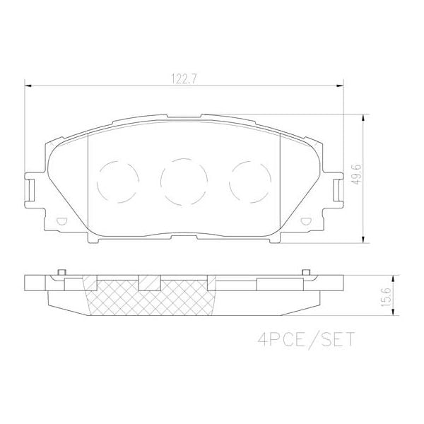 Brembo P83106N NAO Series Premium Ceramic Brake Pad Set Front
