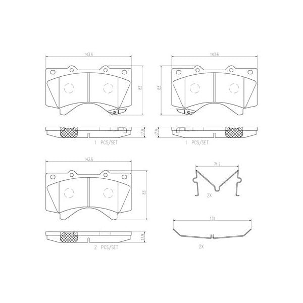 Brembo P83107N NAO Series Premium Ceramic Brake Pad Set Front