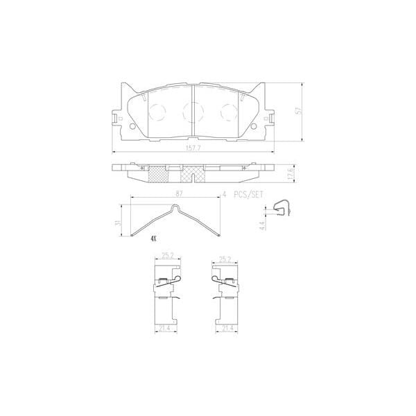 Brembo P83117N NAO Series Premium Ceramic Brake Pad Set Front