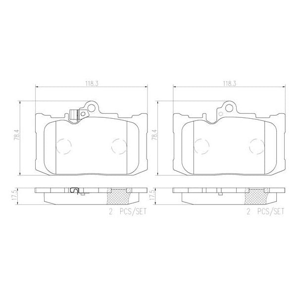 Brembo P83131N NAO Series Premium Ceramic Brake Pad Set Front