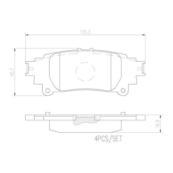 Brembo P83132N NAO Series Premium Ceramic Brake Pad Set Rear