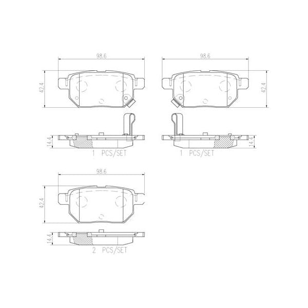 Brembo P83133N NAO Series Premium Ceramic Brake Pad Set Rear