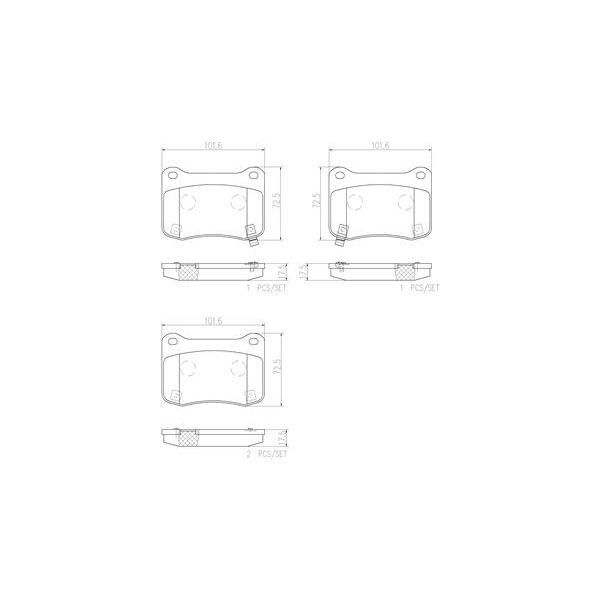 Brembo P83134N NAO Series Premium Ceramic Brake Pad Set Rear