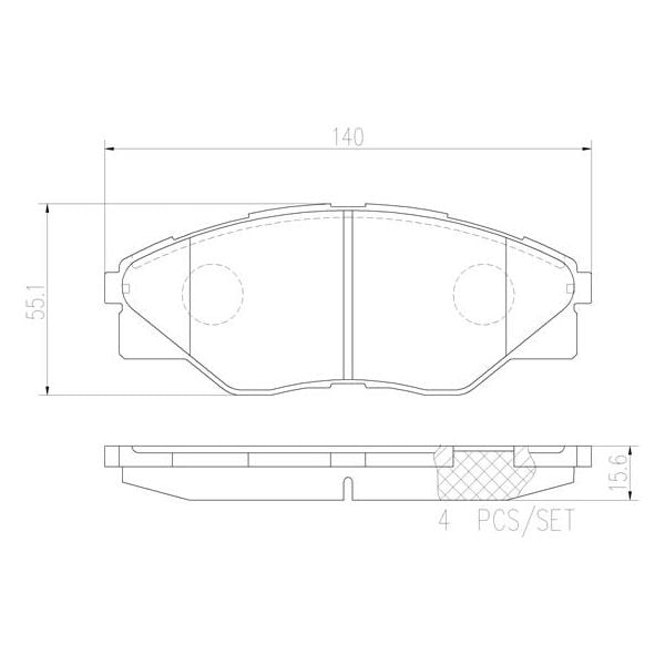 Brembo P83137N NAO Series Premium Ceramic Brake Pad Set Front