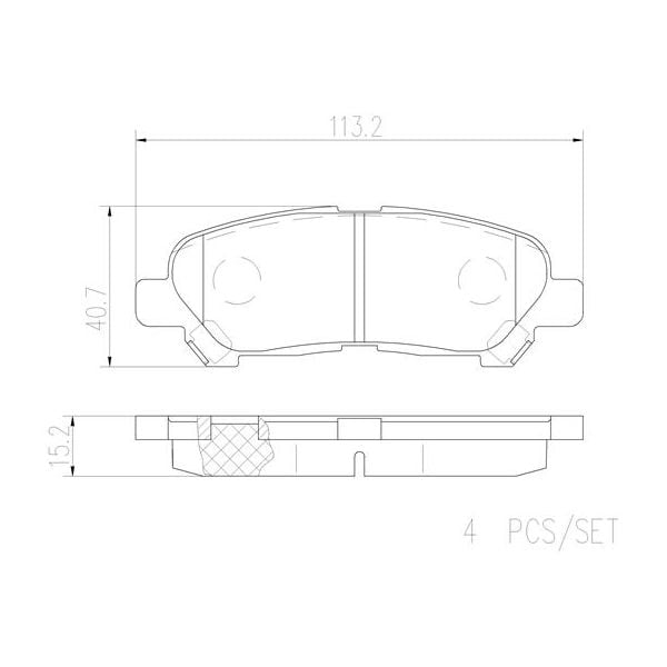 Brembo P83138N NAO Series Premium Ceramic Brake Pad Set Rear