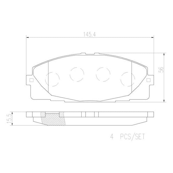 Brembo P83139N NAO Series Premium Ceramic Brake Pad Set Front