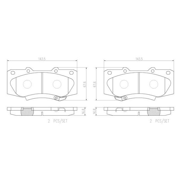 Brembo P83140N NAO Series Premium Ceramic Brake Pad Set Front