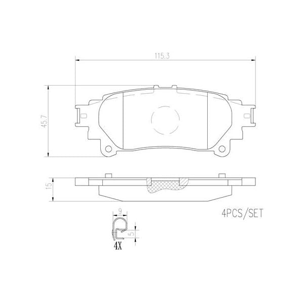 Brembo P83152N NAO Series Premium Ceramic Brake Pad Set Rear